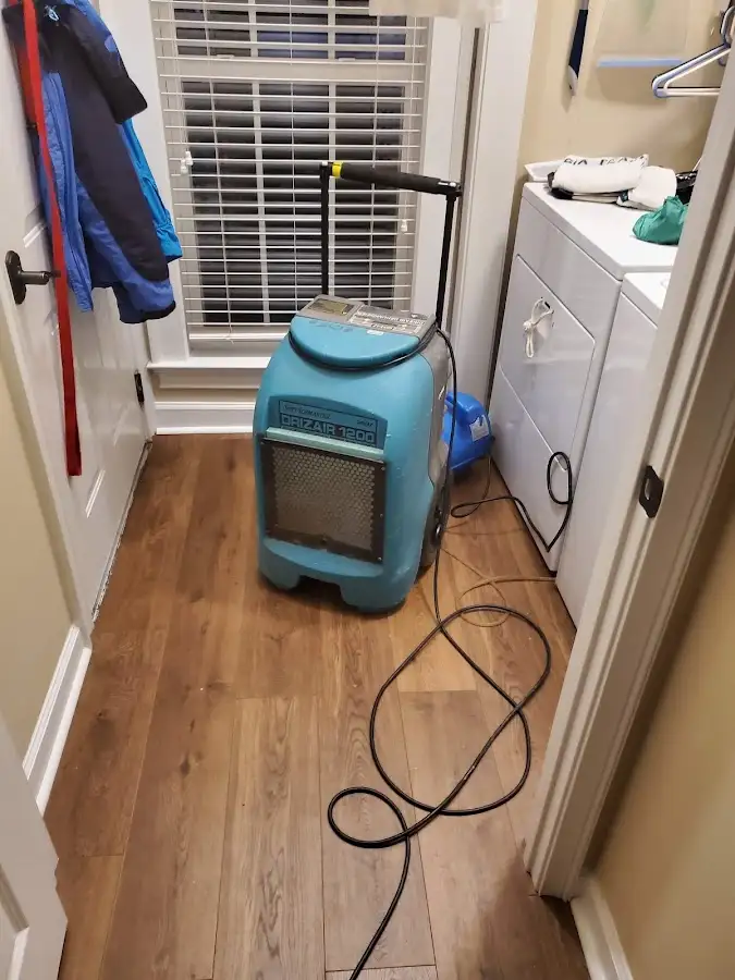Commercial dehumidifier deployed for Flood Damage Cleanup in Little Egg Harbor
